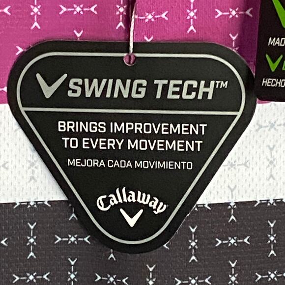 Callaway Men's Small Swing Tech Polo Shirt Sleeve UPF 50 Purple Orchid NEW - Picture 9 of 16